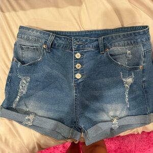 Brand-less Jean shorts blue distressed size 8-10